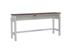 River Place Console Bar Table in Riverstone White and Tobacco