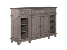 River Place Breakfront Server in Riverstone Gray and Tobacco