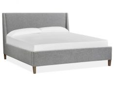 Lindon King Upholstered Island Bed in Grey