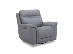 Cooper Triple Power Swivel Glider Recliner in Bleu Gray