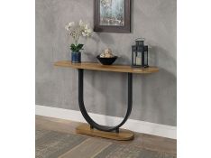 Olbia Sofa Table in Rustic Oak and Sand Black