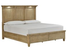 Lynnfield King Lighted Panel Bed in Weathered Fawn
