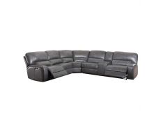 Saul Power Motion Sectional Sofa in Gray