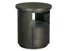 Bosley Round End Table in Coffee Bean