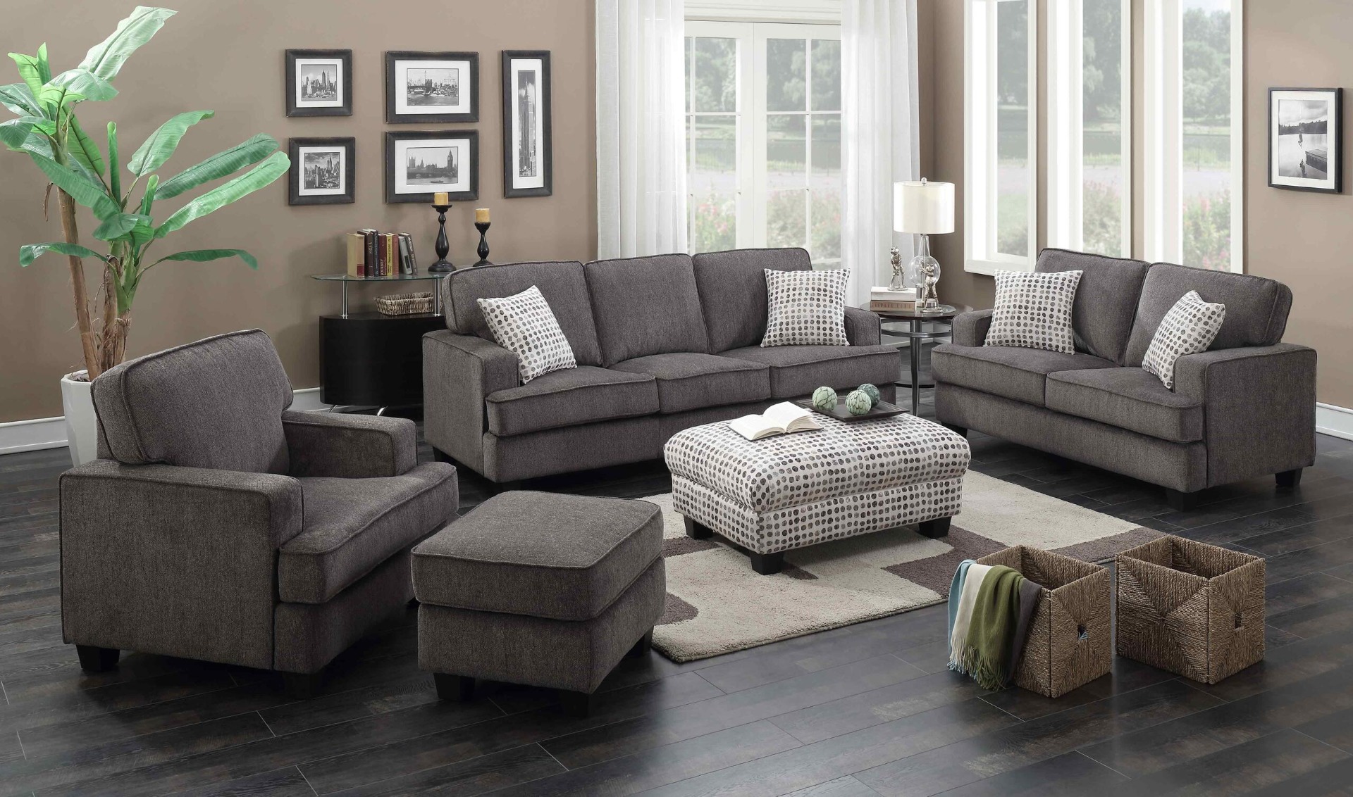 Emerald Home Furnishings Carter Living Room Set In Lawrence Ink