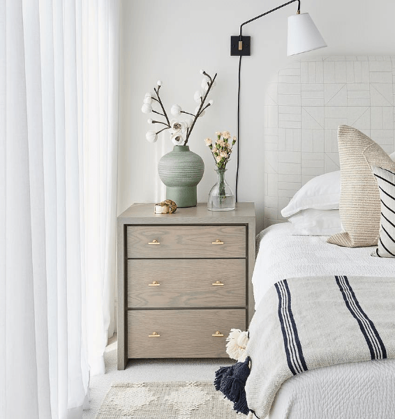 3 drawer beige nightstand 