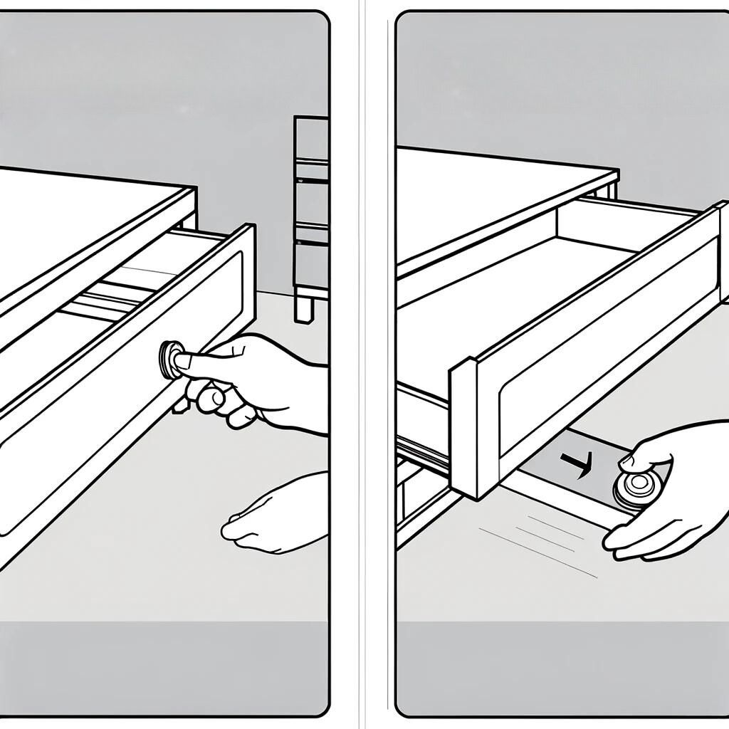 Removing Drawer with Bottom Slide - Local Furniture Outlet